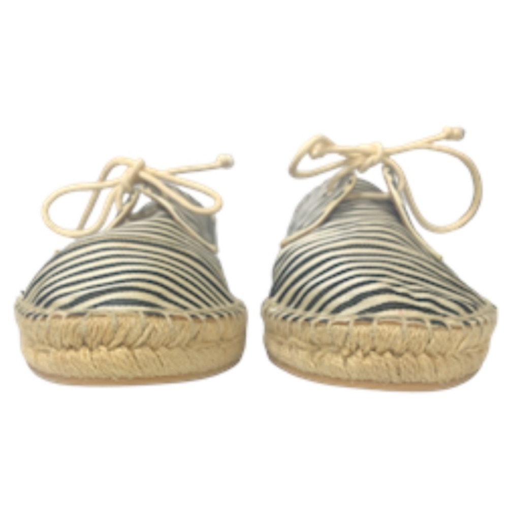 Tabitha Simmons Dolly Silk Striped Espadrille Lace-Up Flats - Picture 10 of 14